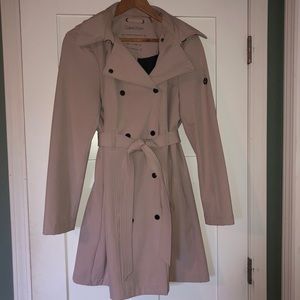 Calvin Klein Blush/Pale Pink Belted Raincoat - L